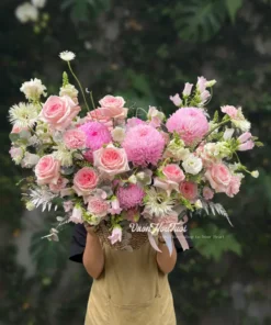 Giỏ Hoa Cúc Mẫu ĐƠn Pink Pastel