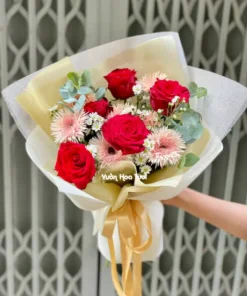 Tặng bó hoa chúc mừng hồng đỏ đẹp sinh nhật