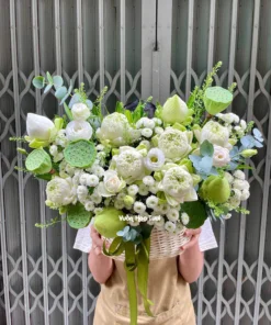 giỏ hoa sen trắng An Nhiên