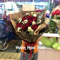 Bó hoa Hồng Ohara đỏ