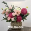 Giỏ hoa tươi Cúc Mẫu Đơn Hồng