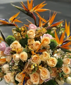 Alternative view of Lẵng Hoa Tươi Cam Hồng Vinh Quang Chúc Mừng SN