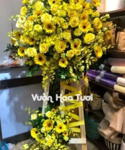 Kệ hoa Khai Trương Vàng