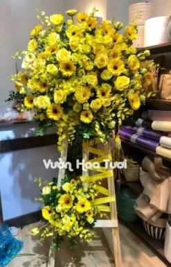 Kệ hoa Khai Trương Vàng