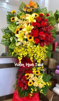 Kệ Hoa Tươi Chúc Mừng Khai Trương Mạnh Mẽ