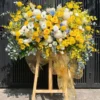 Kệ hoa Khai Trương Hồng Vàng 2 Tầng May Mắn