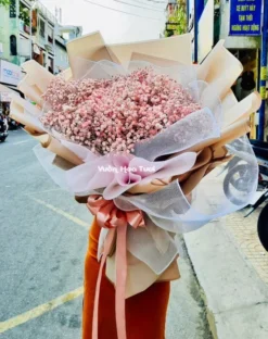 Bó Hoa Baby Hồng Tặng Bà