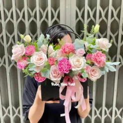 phiên bản giỏ hoa sinh nhật tươi vui
