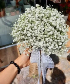 đặt ngay bó hoa cầm tây baby trắng