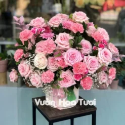 Lẵng Hoa Khai Trương Hồng Ohara