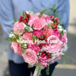 Bó Hoa Cưới Cầm Tay Hồng Ohara Dịu Dàng img 7152