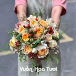 Bó Hoa Cưới Cầm Tay Hồng Juliet Say Mê Bó Hoa Cầm Tay Cô Dâu Hồng David Juliet
