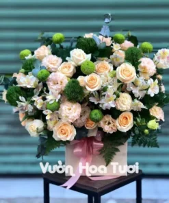 Lẵng Hoa Hồng Trứng Green Wicky