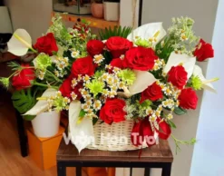 Giỏ Hoa Sinh Nhật Hồng Đỏ Tana