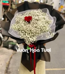 Bó hoa tươi baby đen