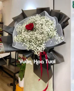 Bó hoa tươi baby đen Bó hoa baby Only U