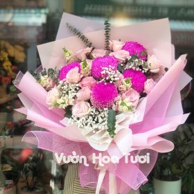 Bó hoa Cúc mẫu đơn Hồng Ohara