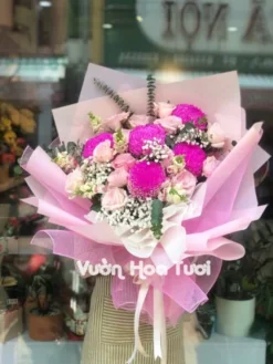 Bó hoa Cúc mẫu đơn Hồng Ohara