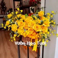 Giỏ Hoa Sinh Nhật Hồng Vàng Vũ Nữ
