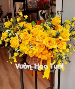 Giỏ Hoa Sinh Nhật Hồng Vàng Vũ Nữ