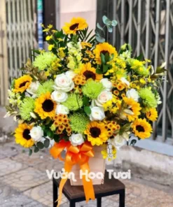 Lẵng hoa khai trương hướng dương concept 02