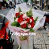 Bó hoa hồng dâu phối hoa đồng tiền-BHT57