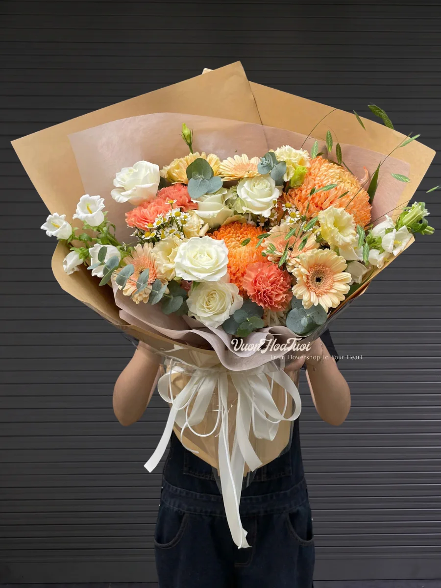 Bó Hoa Cúc Mẫu Đơn Cam Chúc Mừng Sinh Nhật Bó Hoa Cúc Mẫu Đơn Cam Chúc Mừng Sinh Nhật