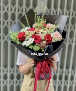 Bó Hoa Hồng Đỏ Ngọt Ngào Mỗi Ngày Tươi Vui