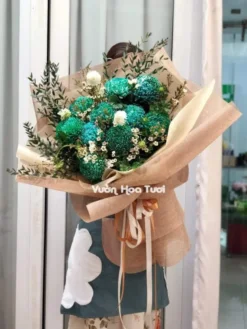 Bó hoa Cúc mẫu đơn Xanh Cồ