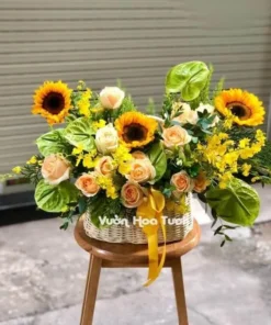 Giỏ Hoa Sinh Nhật Hướng Dương Đón Nắng Ngày Mới