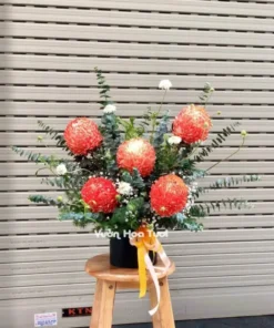 Hộp Hoa Cúc Mẫu Đơn Cam