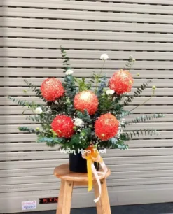 Hộp Hoa Cúc Mẫu Đơn Cam