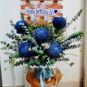 Hộp hoa Cúc Mẫu Đơn Xanh <br> Chúc Mừng Sinh Nhật