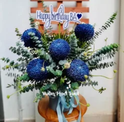 Hộp hoa Cúc Mẫu Đơn Xanh <br> Chúc Mừng Sinh Nhật