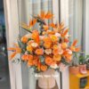 Lẵng Hoa Thiên Điểu Hồng Cam
