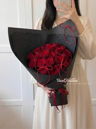 Red Felling Rose Bó Hoa Hồng Đỏ Hàn Quốc