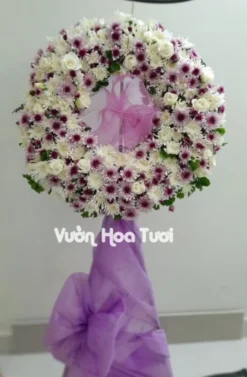 Kệ hoa cúc tím chia buồn
