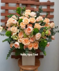 Lẵng Hoa Sinh Nhật Hồng Juliet Sinh Nhật Yêu Đời