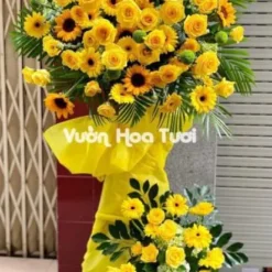 Kệ Hoa Khai Trương Sắc Màu May Mắn