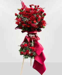 Kệ Hoa Hồng Đỏ Lan Mokara Khai Trương Rực Rỡ