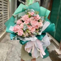 Bó Hoa Hồng Ohara Thuỷ Tiên Hồng