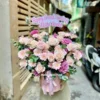 Lẵng Hoa Khai Trương Hồng Dâu <br> Buôn May Bán Đắt Lẵng Hoa Khai Trương Tươi Mới