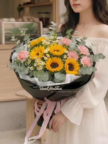 Bó Hoa Hướng Dương Sunset Pinky