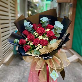 Bó Hoa Hồng Đỏ Calimero Cổ Điển