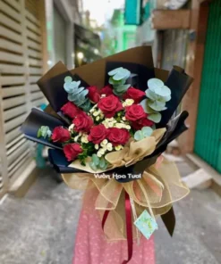 Bó Hoa Hồng Đỏ Calimero Cổ Điển