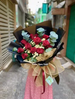 Bó Hoa Hồng Đỏ Calimero Cổ Điển