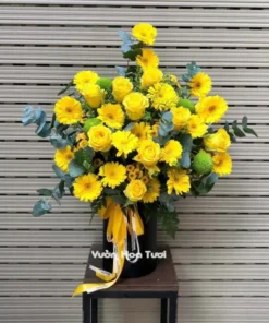 Lẵng Hoa Khai Trương Vàng Như Ý