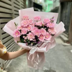 Bó Hoa Đồng Tiền Hồng 01