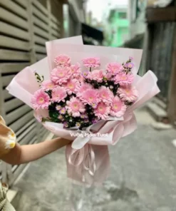 Bó Hoa Đồng Tiền Hồng 01