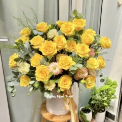 Lẵng hoa hồng Vàng Cát Tường 02